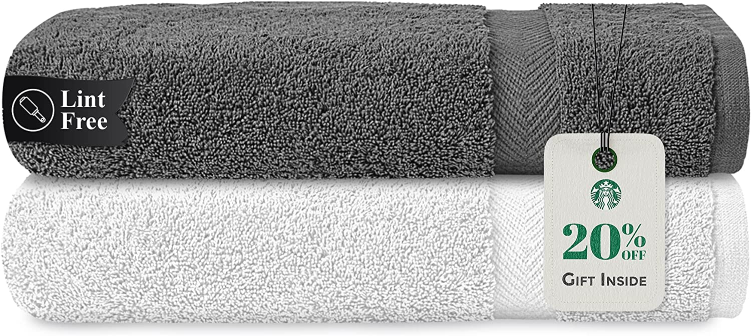 Stony Edge Towel Set, 2 Bath Towels, 100% Cotton, 600 GSM, Ultra Soft & Absorbent for Bathroom, Kitchen, Gym & Spa, White and Maroon